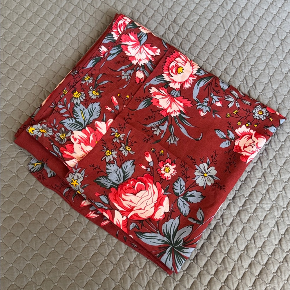 Anthropologie Burgundy Floral Scarf - Picture 4 of 4